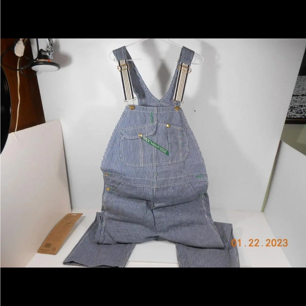RARE Vintage Key Imperial Stripe Bib Overalls